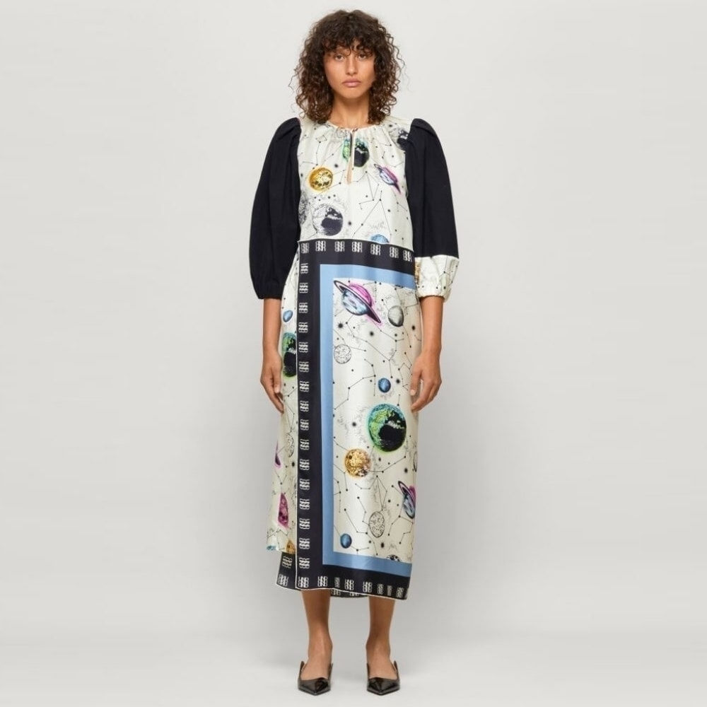 Baum und Pferdgarten Ajani Cosmo-Print Midi Dress size 36 NWT